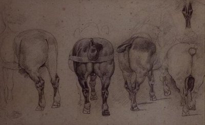 Udspændte heste (blyant) af Theodore Gericault