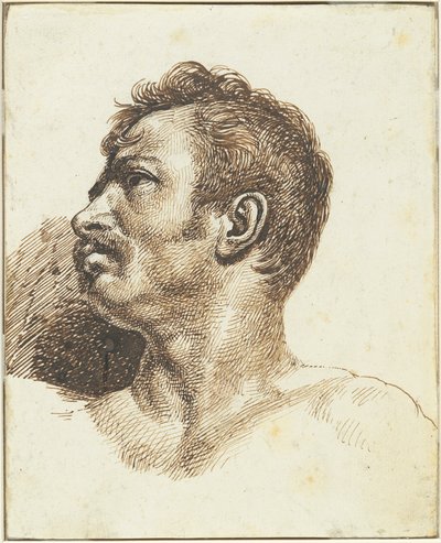 Hoved af en mand [recto] af Theodore Gericault