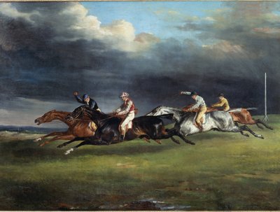 Hestevæddeløb siger derbyet ved Epsom Painting af Theodore Gericault af Theodore Gericault