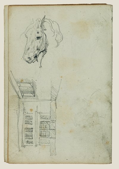 Hestehoved, udsigt til en gårdsplads af Theodore Gericault