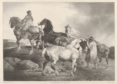 Heste på vej til en markedsdag af Theodore Gericault