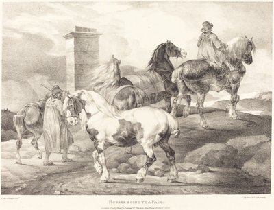 Heste på vej til messe af Theodore Gericault