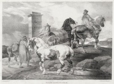 Heste på vej til en markedsdag af Theodore Gericault