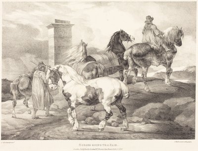 Heste på vej til en markedsdag af Theodore Gericault