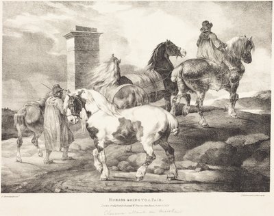 Heste på vej til en markedsdag af Theodore Gericault