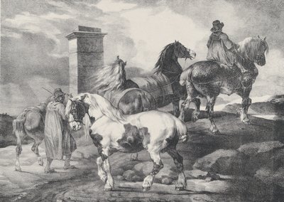 Heste på vej til messe, 1821 af Theodore Gericault