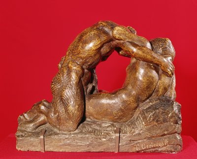 Jupiter og Antiope (første side), ca. 1818 (sten med brun patina) af Theodore Gericault