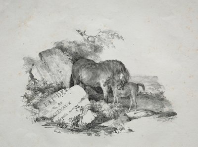 Hoppen og hendes føl. af Theodore Gericault