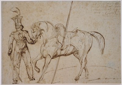 Lancer og hest af Theodore Gericault