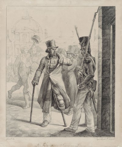 Den schweiziske vagt ved Louvre (The Swiss Royal Guard Sentry at the Louvre) af Theodore Gericault