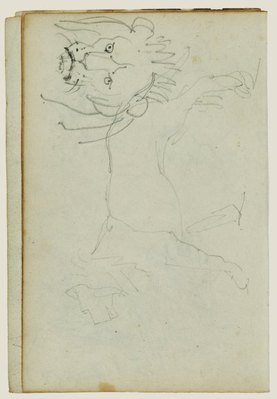 En gående løve, et løveansigt af Theodore Gericault