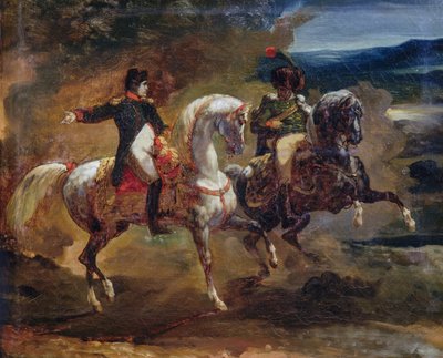 Napoleon Bonaparte giver ordre til overordnet officer, maleri tilskrevet Theodore Gericault, Napoleonskrigene af Theodore Gericault