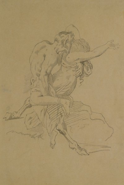 Nymfe og Satyr af Theodore Gericault