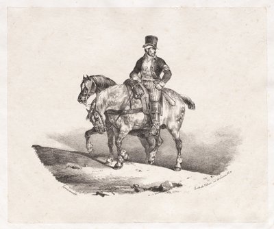 Postmand eller to spændte heste, 1823. af Theodore Gericault