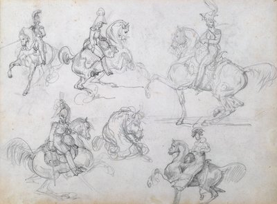 Ryttere på skridende heste af Theodore Gericault