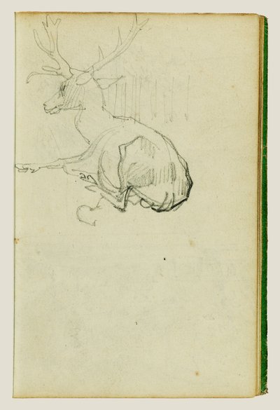 Siddende hjort af Theodore Gericault