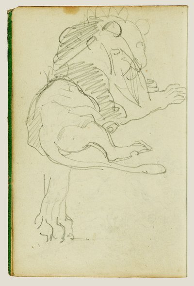 Siddende løve af Theodore Gericault