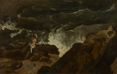 Strandet på en strand (Stormen) af Theodore Gericault