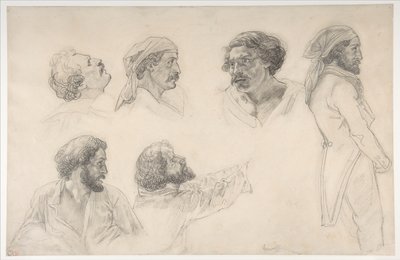 Seks studier til Corréard og Savigny i »Medusa-flåden« af Theodore Gericault