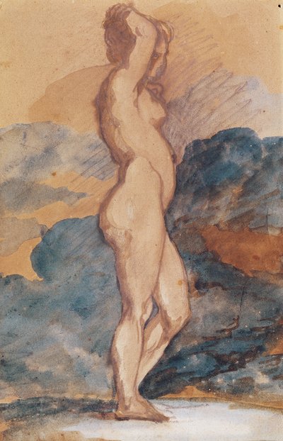 Studie af en nøgen kvinde af Theodore Gericault