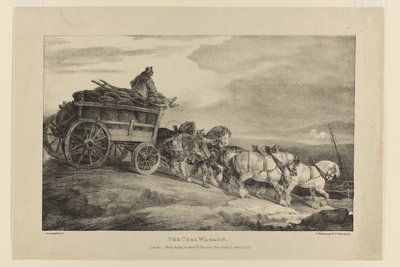 Kulvognen, fra forskellige emner tegnet fra livet på sten af Theodore Gericault