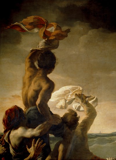 Flåden af "Medusa". Maleri efter en daværende ... af Theodore Gericault