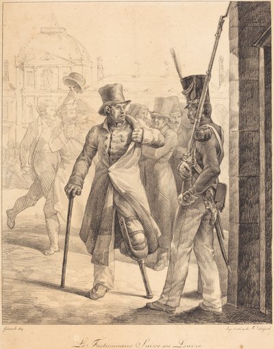 Den schweiziske vagtpost ved Louvre af Theodore Gericault