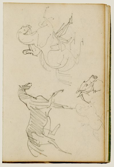 Tre undersøgelser af heste af Theodore Gericault