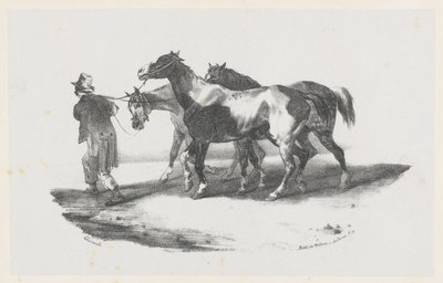 Tre heste på vej til slagteriet (Three Horses Being Led to the Slaughterhouse) af Theodore Gericault