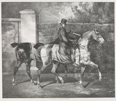 To heste, der trænes af en jockey af Theodore Gericault