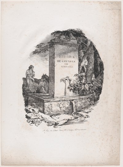 Vandtrug, titelsiden til »Studies of Horses« (Études de Chevaux) af Theodore Gericault