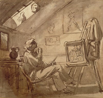 Ung maler i sit atelier af Theodore Gericault