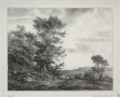 Landskab med figurer af Theodore Gudin