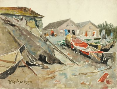 Tørring af tæpper over kanoer af Theodore J. Richardson