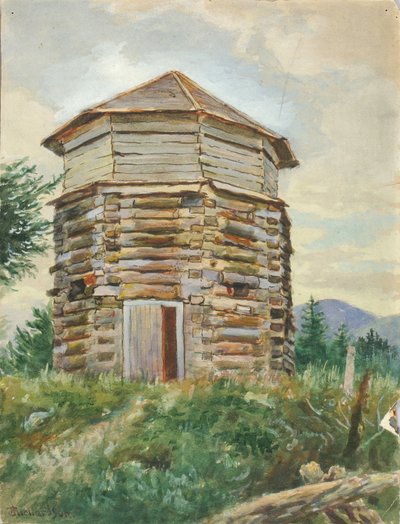 Russisk blokhus, Alaska, 1900 af Theodore J. Richardson