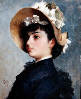 Portræt af en ung dame af Theodore Jacques Ralli