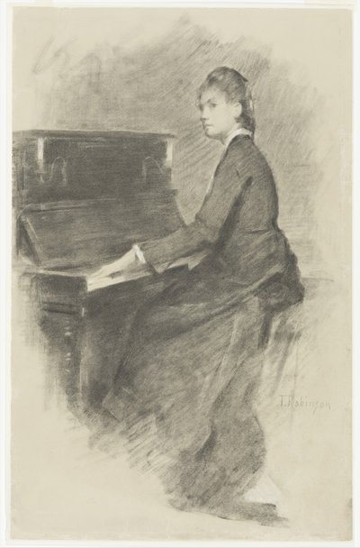 Ved klaveret, ca. 1887. af Theodore Robinson