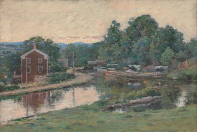 Evening at the Lock, Napanoch, New York, 1893. dani af Theodore Robinson