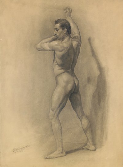 Studie af den mandlige figur, 1875 af Theodore Robinson