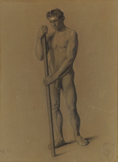 Studie af den mandlige figur, 1875 af Theodore Robinson