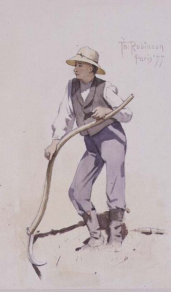 Ungdom hvilende på en le af Theodore Robinson