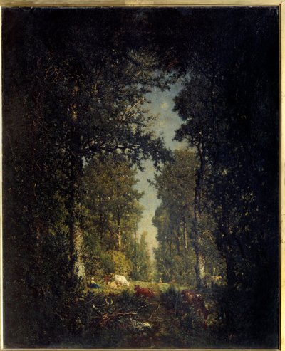 En allé, Isle Adam-skoven. Maleri af Theodore Rousseau (1812-1867) af Pierre Etienne Theodore Rousseau