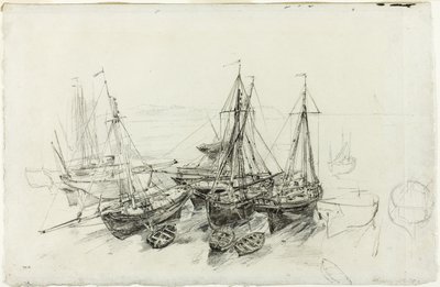 Fiskerbåde ved Granville af Theodore Rousseau