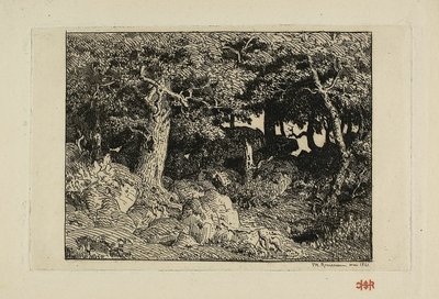 Rock Oaks af Theodore Rousseau