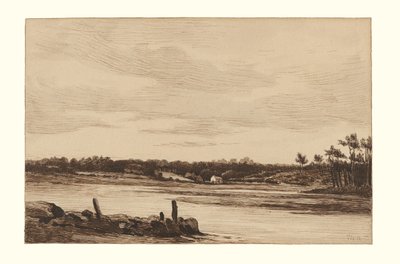 Loing-floden ved udkanten af Fontainebleau-skoven af Theodore Rousseau