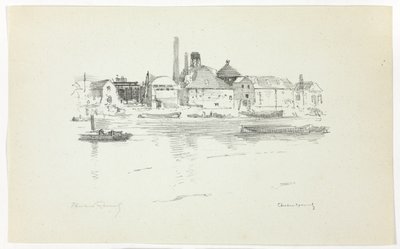 Battersea fra floden, lavvande af Theodore Roussel