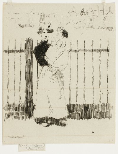 Emma og hendes baby, Chelsea Embankment af Theodore Roussel