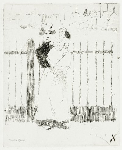 Emma og hendes baby, Chelsea Embankment af Theodore Roussel