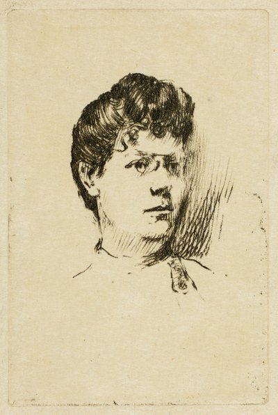 Skitse af et kvindehoved af Theodore Roussel