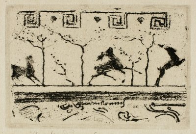 Stags, en undersøgelse til dekoration af en ramme (tredje version) af Theodore Roussel